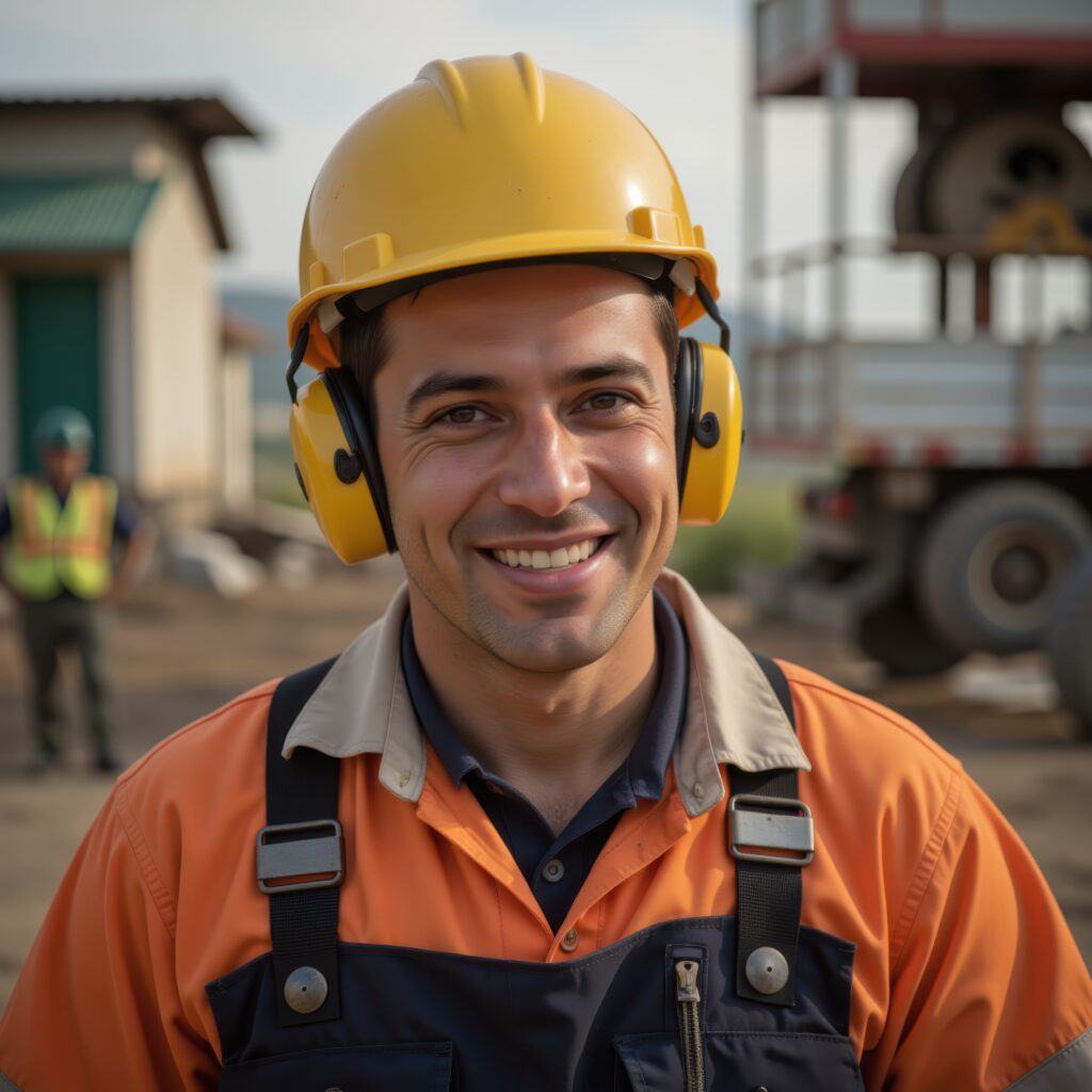Construction employee wearing PPE